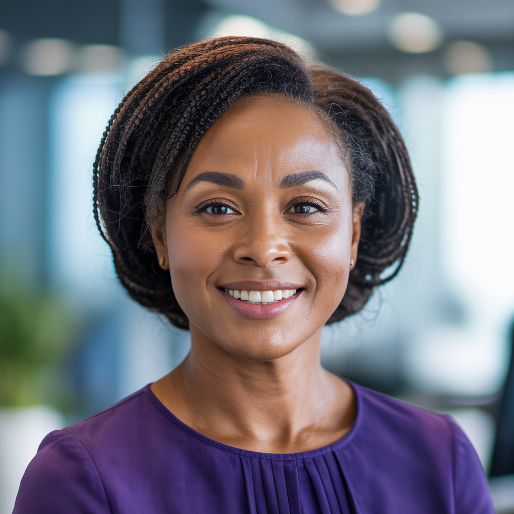 Aisha Okafor - Head of Customer Success at SalesPilot AI (AI-generated portrait)